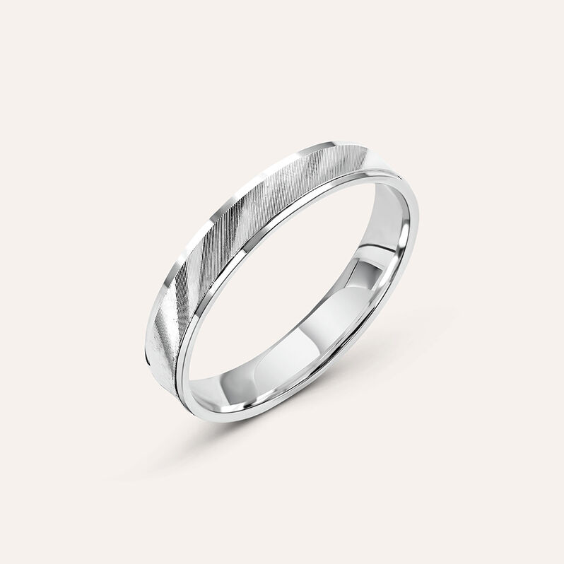 Fede Classica Satinata 3.5 mm Oro Bianco - Spannringe Herren | OROVIVO