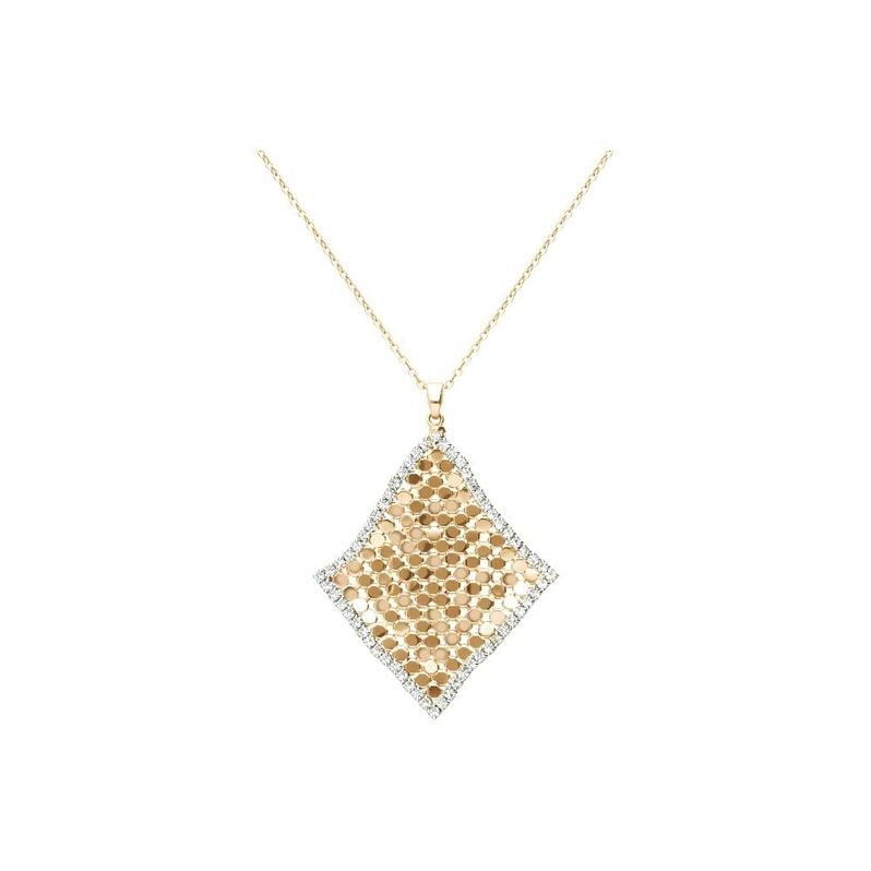 Girocollo con strass con pendente rombo in metallo dorato - Spannringe Damen | OROVIVO