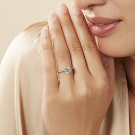 Ring Weißgold 750 Synthetischer Diamant 1ct - Ringe mit Stein Damen | OROVIVO