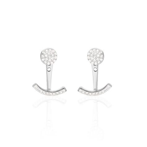 Damen Ohrklemme Silber 925 Zirkonia Anker - Ohrringe mit Stein  | OROVIVO