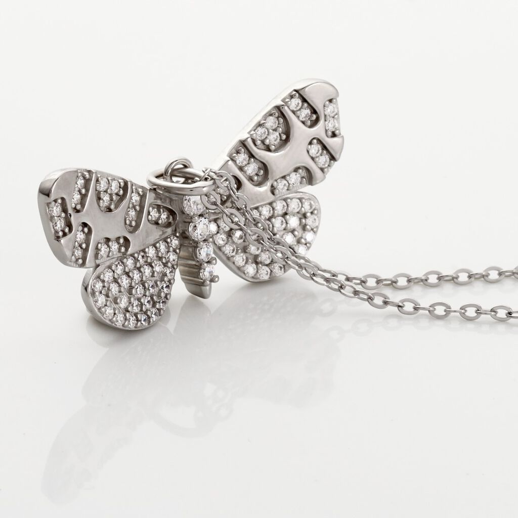 Damen Collier Silber 925 Zirkonia Schmetterling - Halsketten Damen | OROVIVO