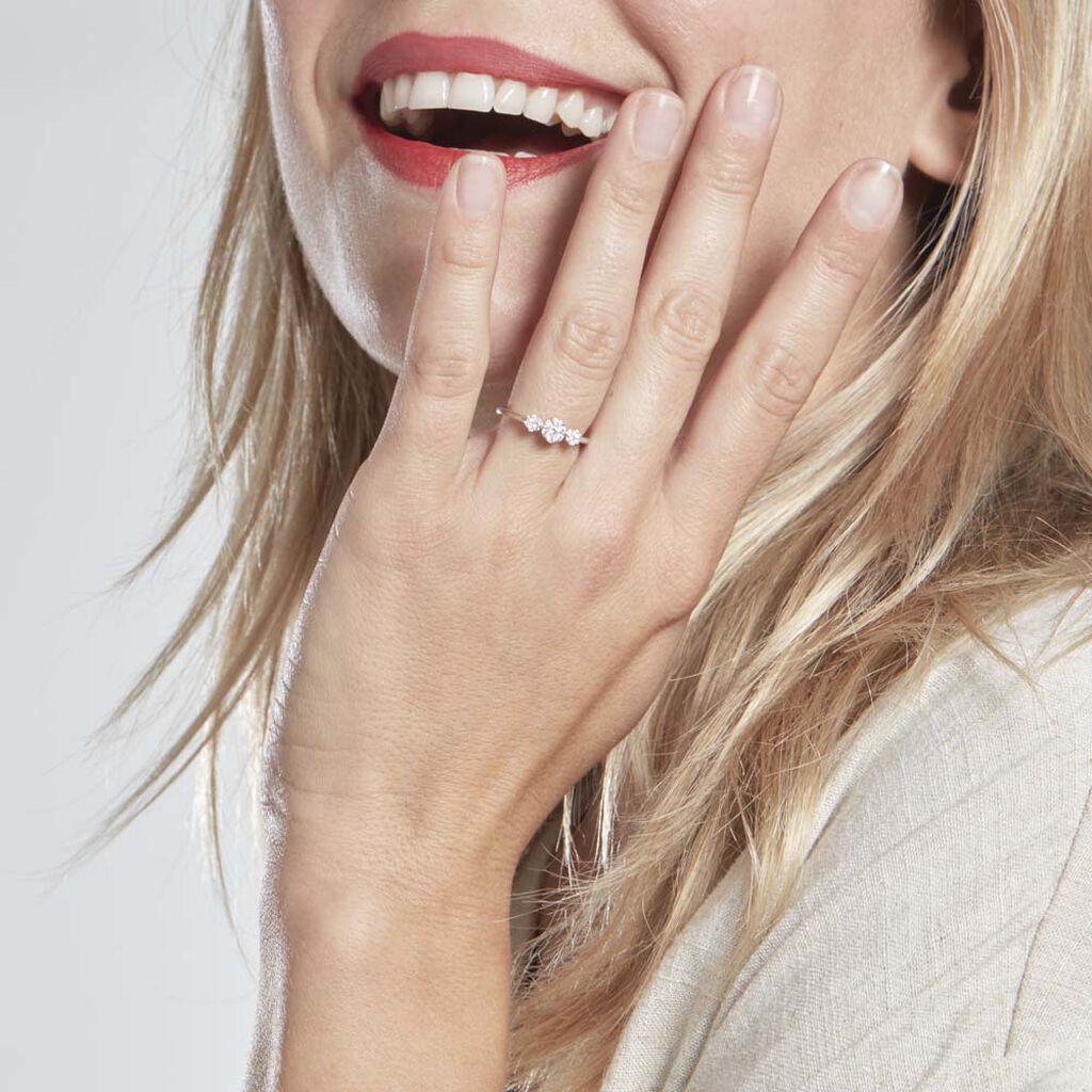 Damen Ring Silber Silber 925 Zirkonia Weiß - Ringe mit Stein Damen | OROVIVO