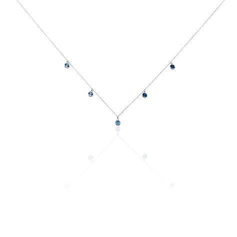 EBI Damen Collier Wei&szlig;gold 375 (9 Karat) Topas Swiss Blue 0,41 ct - Halsketten Damen | OROVIVO
