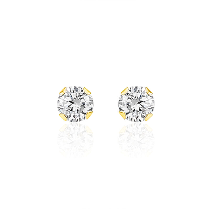 Boucles D'oreilles Puces Sophie-marie Or Jaune Oxyde De Zirconium - Spannringe Damen | OROVIVO