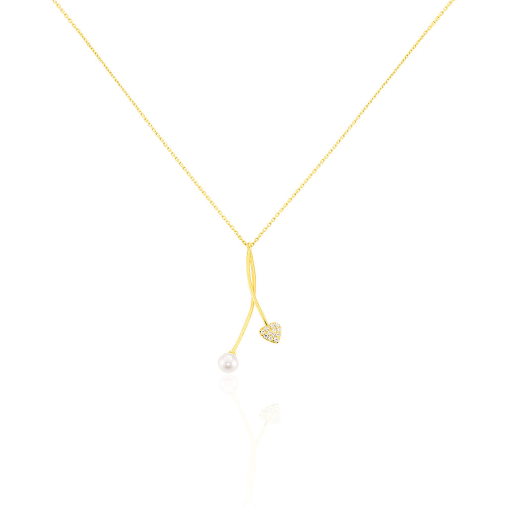 Collier Or Jaune Lucija Cœur Oxyde Perle - Spannringe Damen | OROVIVO