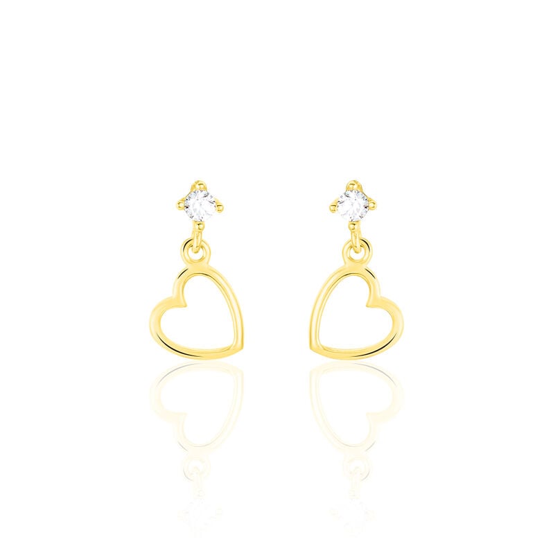 DARIA HERZ 6 Damen Ohrringe Lang Gold 375 (9 Karat) Herz - Ohrringe Damen | OROVIVO