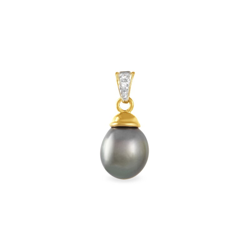 Pendentif Noellie Or Jaune Perle De Culture De Tahiti Et Diamant - Spannringe Damen | OROVIVO