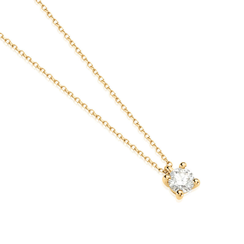 VICTORIA Damen Collier Gold 585 (14 Karat) Diamant Wei&szlig; 0,52 ct - Halsketten Damen | OROVIVO