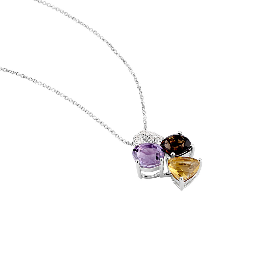 Damen Collier Weißgold 375 Amethyst Violett 3,29ct Linka - Halsketten Damen | OROVIVO