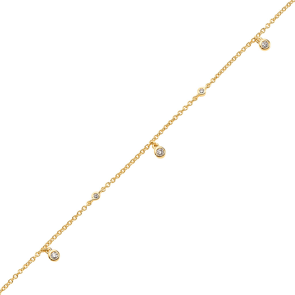 MOANA Damen Armband Gold 585 (14 Karat) Synthetischer Diamant Wei&szlig; 0,020 ct