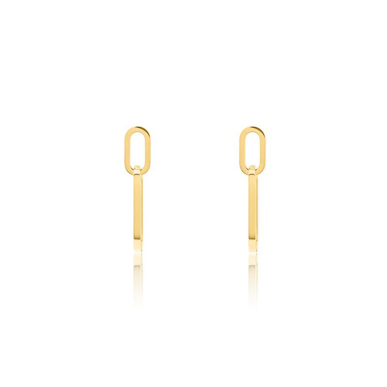 Boucles D'oreilles Pendantes Manille Acier Jaune - Spannringe Damen | OROVIVO