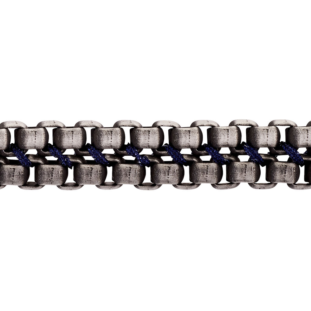 ANGELINO Herren Armband Edelstahl Grau