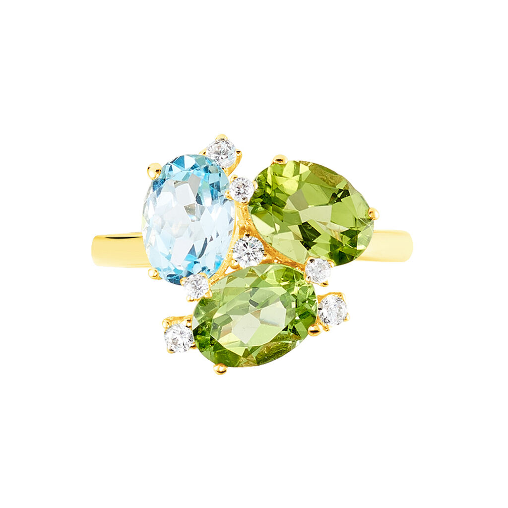 Damen Ring Gold 375 Peridot Grün 2,2ct Oval Layla 1  - Ringe mit Stein Damen | OROVIVO