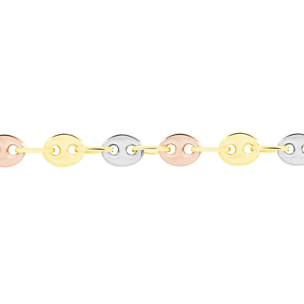 Collier Dami Maille Grain De Cafe Or Tricolore - Spannringe Damen | OROVIVO