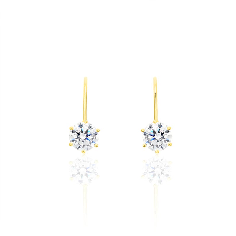 Damen Ohrringe Lang Gold 375 Zirkonia Kreis  - Sommerschmuck Damen | OROVIVO