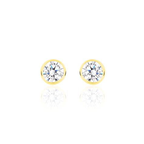 Damen Ohrstecker Gold 375 Zirkonia 4mm - Ohrstecker Damen | OROVIVO