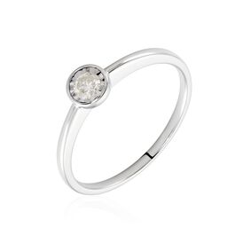 Damenring Weißgold 375 Diamant 0,16ct  - Ringe mit Edelsteinen Damen | OROVIVO