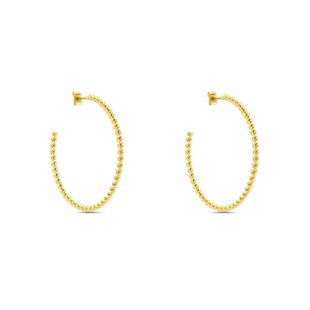 LALE 1 Damen Creolen Edelstahl vergoldet