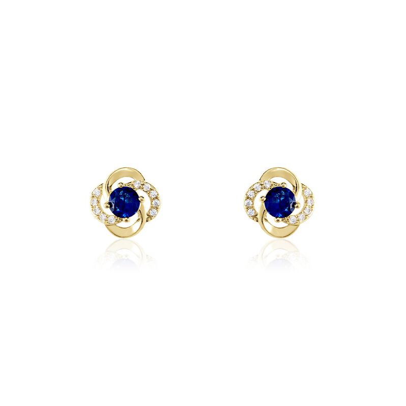 Boucles D'oreilles Puces Jaana Plaqué Or Jaune Verre Oxyde - Spannringe Damen | OROVIVO