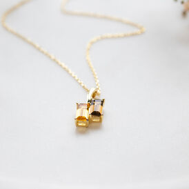 Damen Halskette Silber 925 Vergoldet Citrin Quarz - Ketten mit Anhänger Damen | OROVIVO