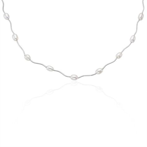 Damen Collier Silber 925 rhodiniert Süßwasserperle Inessa  - Halsketten Damen | OROVIVO