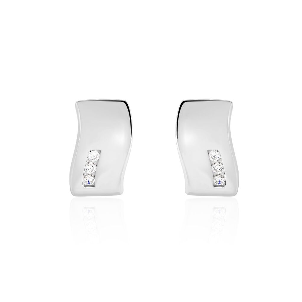 Damen Ohrstecker Silber 925 Zirkonia Wei&szlig; 0,15 ct