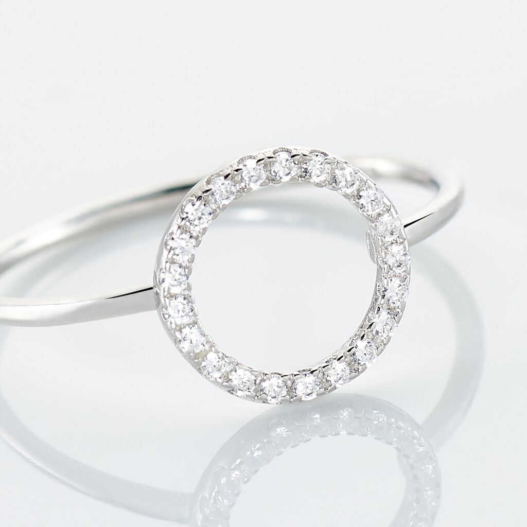 LAUREEN Damen Ring Silber 925 Zirkonia Wei&szlig; 2,3 ct Kreis