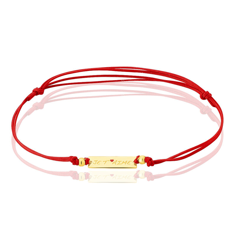 Bracelet Dona Or Jaune Plaque Gravee - Spannringe Damen | OROVIVO