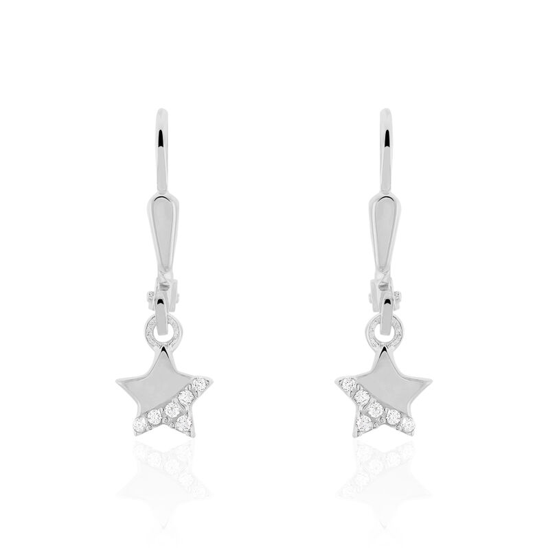 Kinder Ohrhänger Silber 925 Zirkonia Stern - Ohrhänger Kinder | OROVIVO