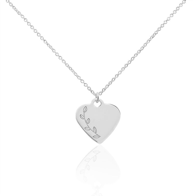 Damen Halskette Silber 925 Rhodiniert Gravur Herz - Halsketten Damen | OROVIVO