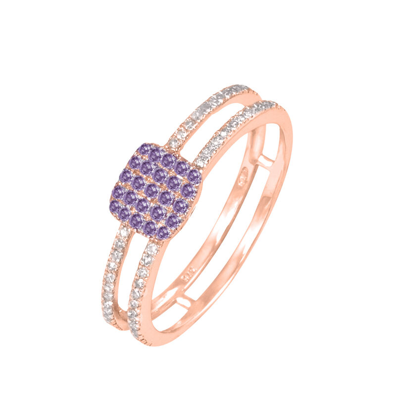 Bague Aude Or Rose Amethyste Et Diamant - Spannringe Damen | OROVIVO