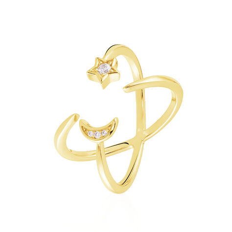 Damen Ring Silber vergoldet 925 Zirkonia Stern Stars  - Ringe mit Stein Damen | OROVIVO