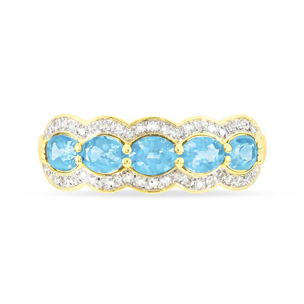 Bague Margaux Or Jaune Topaze Et Diamant - Spannringe Damen | OROVIVO
