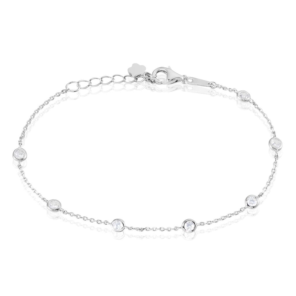 SEVIM Damen Armband Silber Silber 925 Zirkonia Wei&szlig; 0,21 ct B 0,3 mm