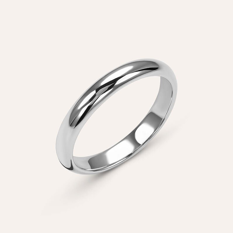 Fede Classica Leggera 3.2 mm Oro Bianco - Spannringe Unisex | OROVIVO