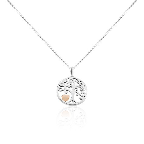 Damen Halskette Silber 925 Diamant Lebensbaum Herz - Halsketten Damen | OROVIVO