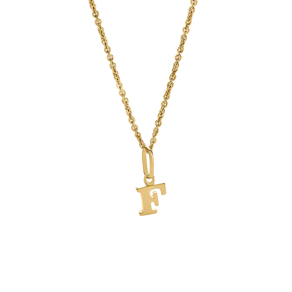 ALPHABET Unisex Anh&auml;nger Gold 375 (9 Karat) Buchstabe F