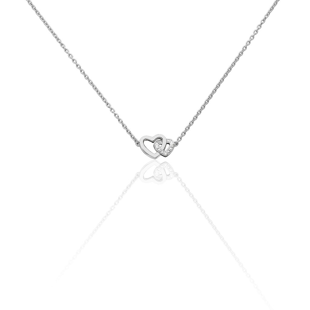 Damen Halskette Silber 925 Diamanten 0,012ct - Herzketten Damen | OROVIVO
