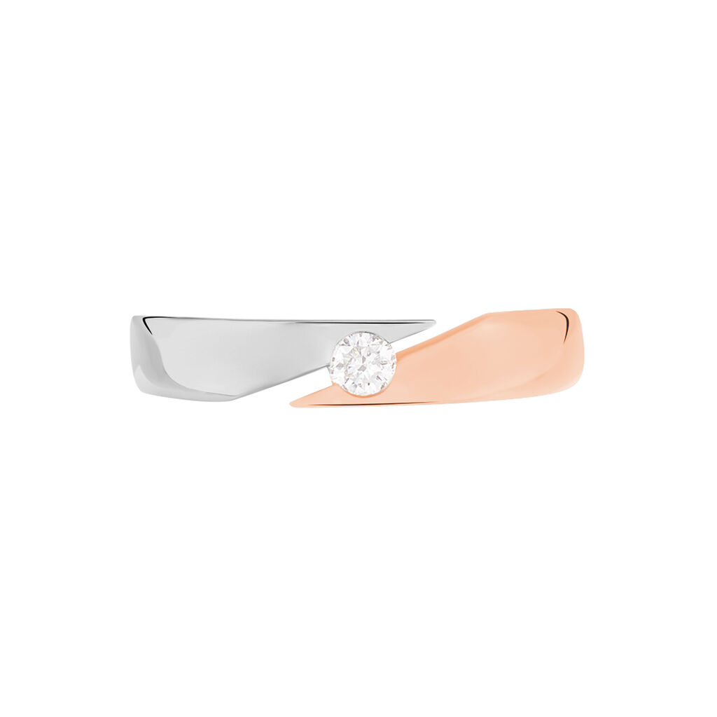Damen Ring Gold Bicolor 585 Diamant 0,13ct  - Verlobungsringe Damen | OROVIVO