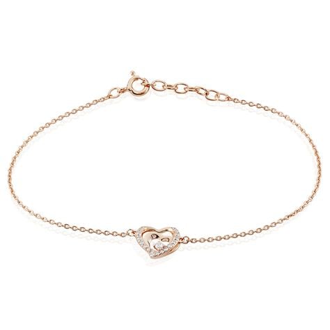 Damen Armband Silber rosevergoldet 925 Zirkonia Herz Veska - Armbänder mit Anhänger Damen | OROVIVO