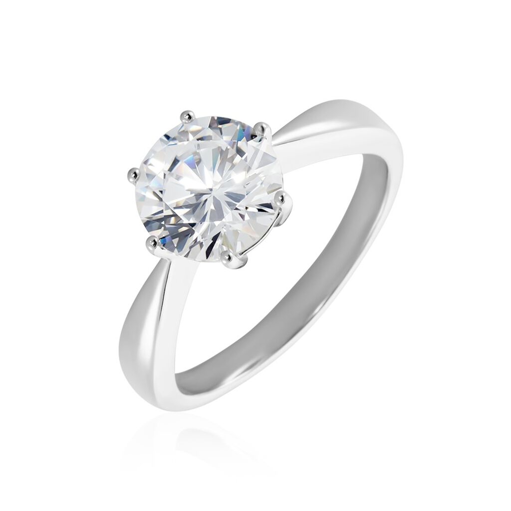 MARIETA Damen Ring Silber 925 Zirkonia Weiß 2,98 ct B 2,2 mm, Ring mit Stein
