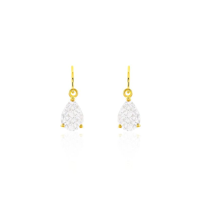 Damen Ohrringe Lang Gold 375 Zirkonia Tropfen  - Ohrhänger Damen | OROVIVO