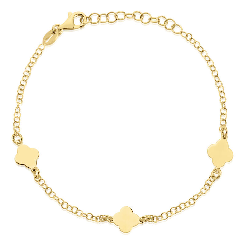 KALEA Damen Armband Silber vergoldet 925 Blume B 2,2 mm - Armb&auml;nder mit Anh&auml;nger Damen | OROVIVO