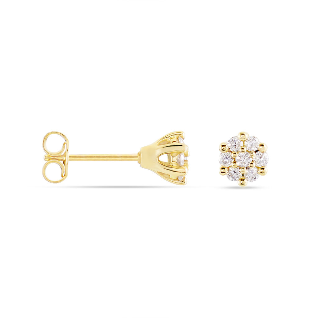 Damen Ohrstecker Gold 585 Rund Weiß Carocla - Ohrstecker Damen | OROVIVO