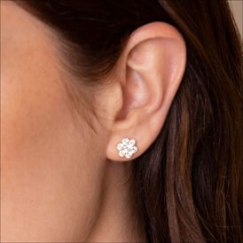 Damen Ohrstecker Gold 375 Zirkonia Blume - Ohrstecker Damen | OROVIVO