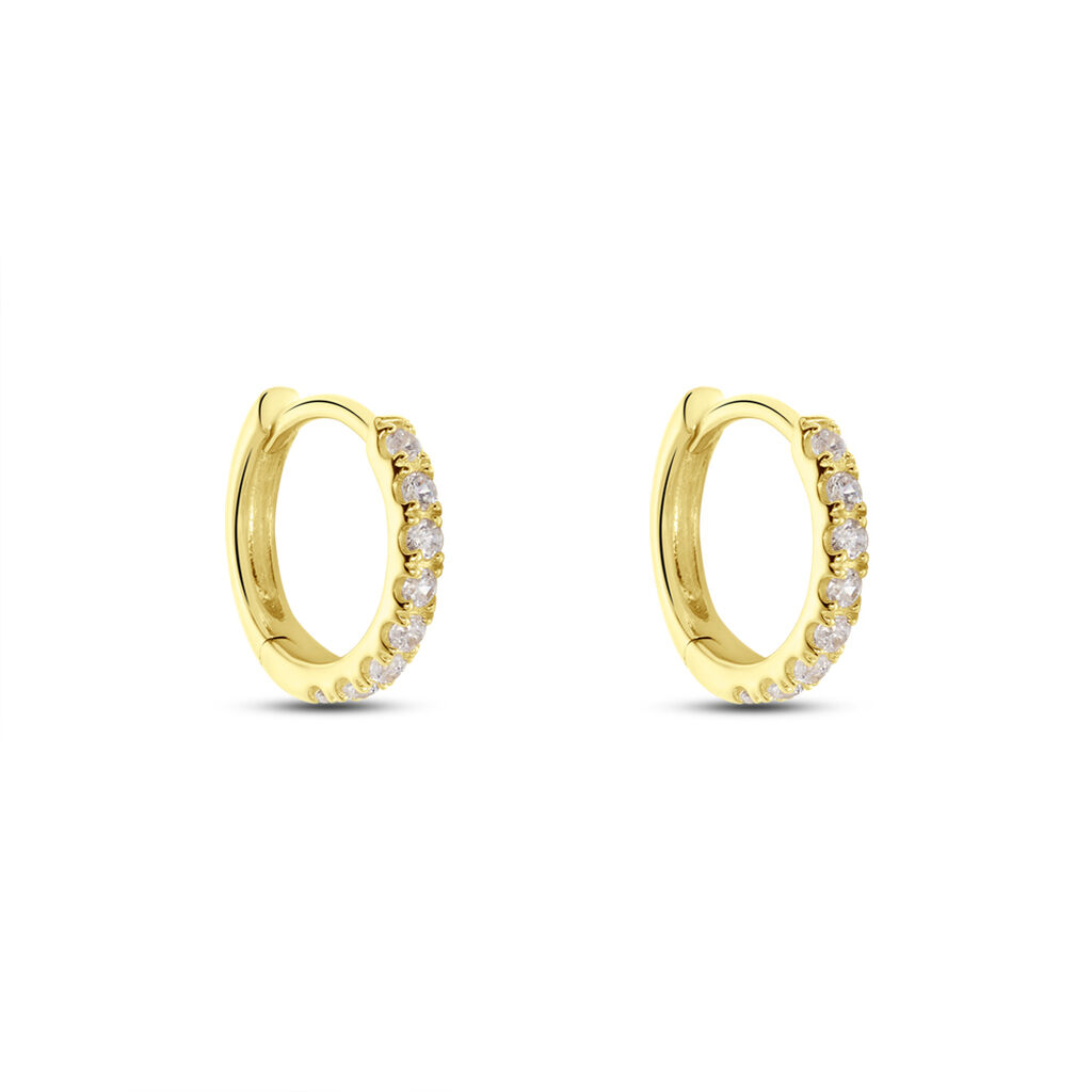 ALAINA Damen Creolen Gold 375 (9 Karat) Zirkonia Wei&szlig; 0,27 ct
