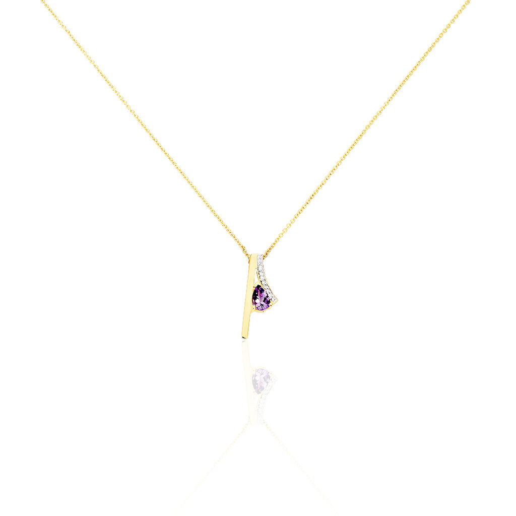 Damen Halskette Gold 375 Amethyst Zirkonia - Halsketten Damen | OROVIVO