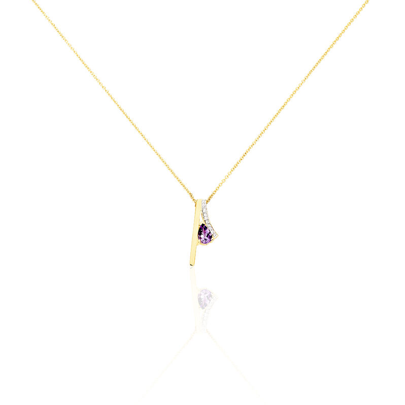 Damen Halskette Gold 375 Amethyst Zirkonia - Halsketten Damen | OROVIVO