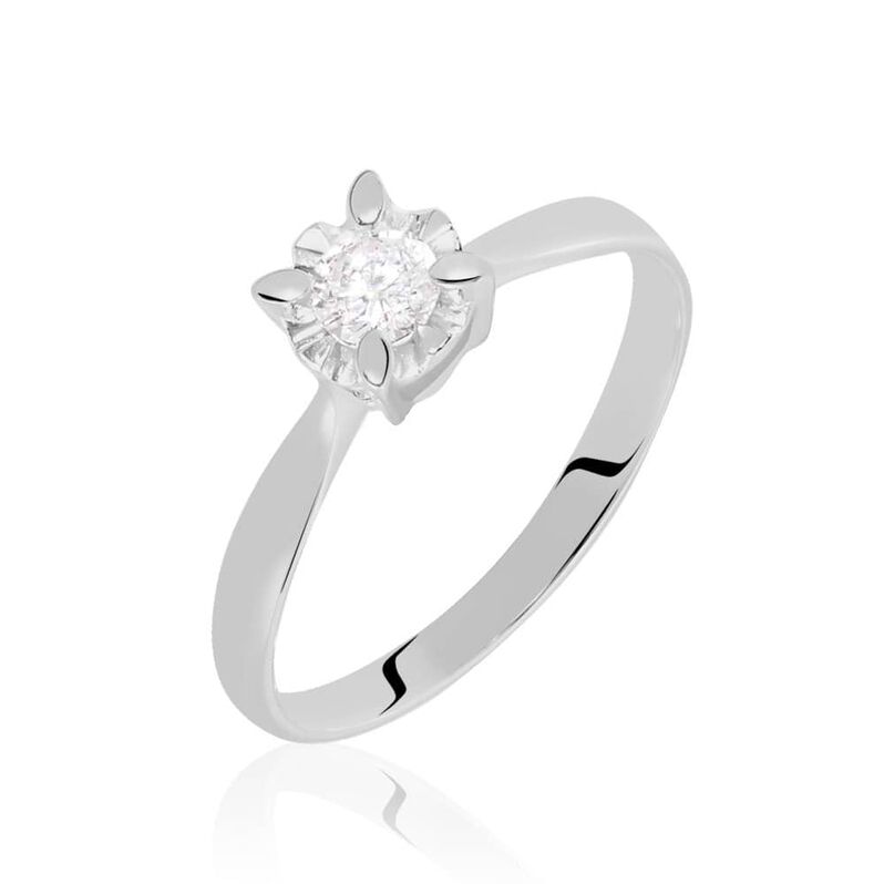 Anello Solitario Diamazing Oro Bianco Diamante - Spannringe Damen | OROVIVO