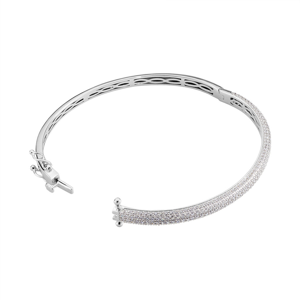 Damen Armreif / Armspange Silber Silber 925 Zirkonia Pavina 55,00mm  - Armreifen Damen | OROVIVO